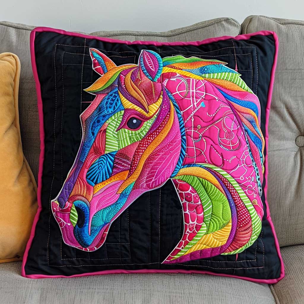 Pink Charm Horse XR2407023CL Quilt Pillow Case