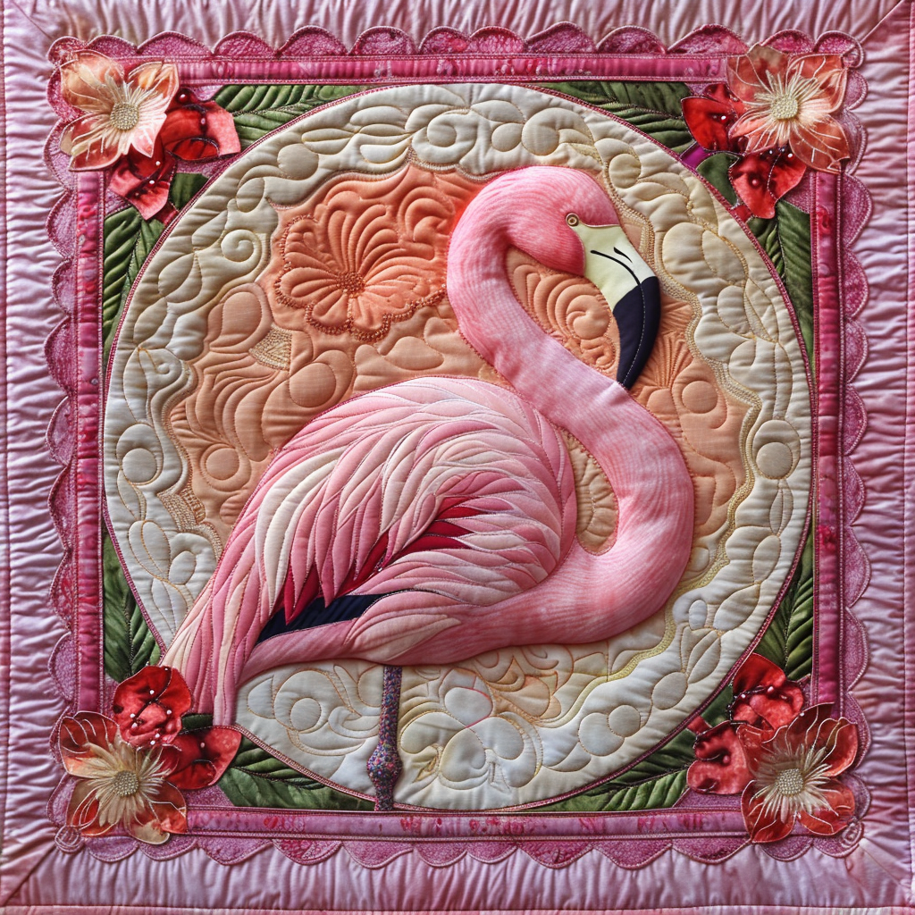 Pink Flamingo XR0306014CL Quilt