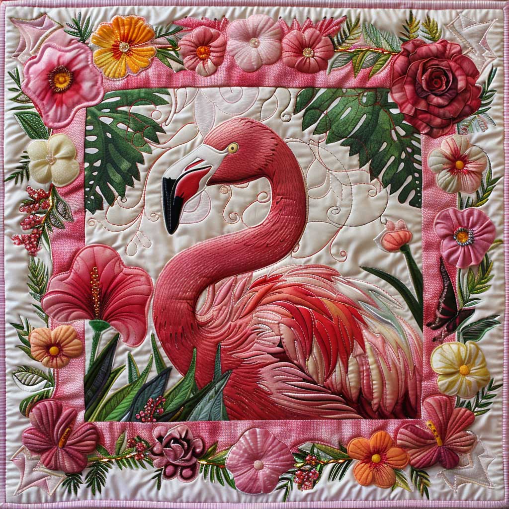 Pink Flamingo XR2806007CL Quilt