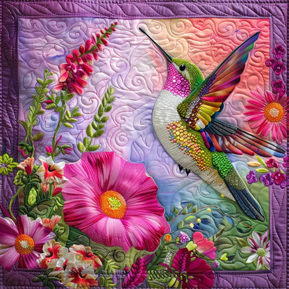 Pink Garden Hummingbird XR1008012CL Quilt