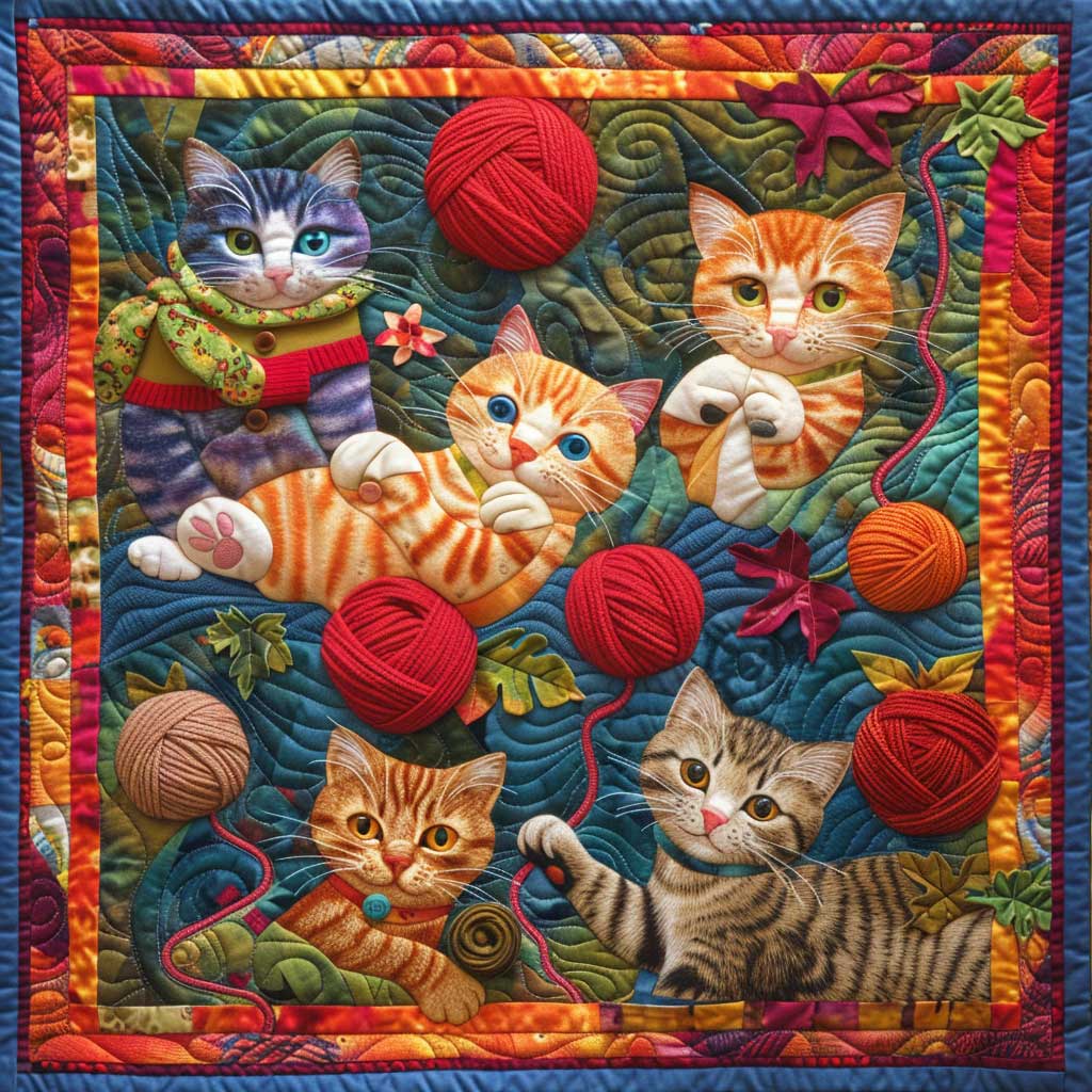 Playful Kitties XR2507003Cl Quilt