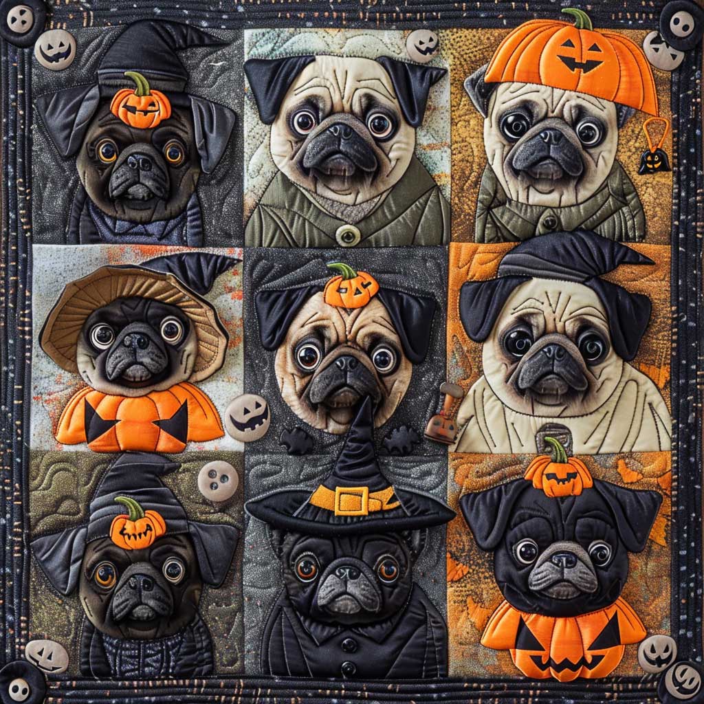 Pug Of Horror Pug XR1908026CL Quilt