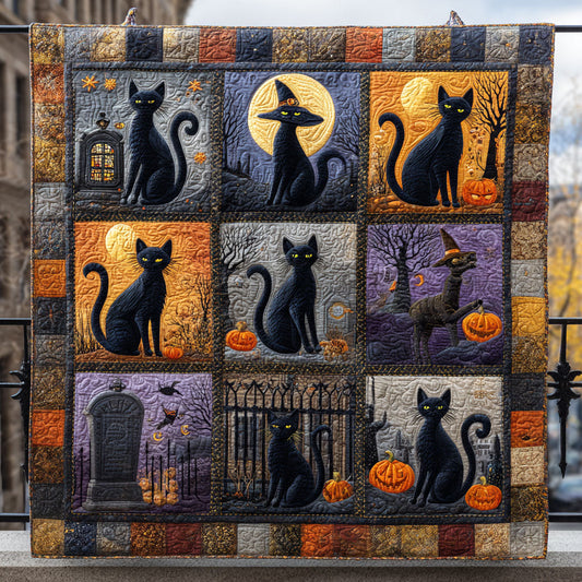 Pumpkin Cat Party CW0508036CL Quilt
