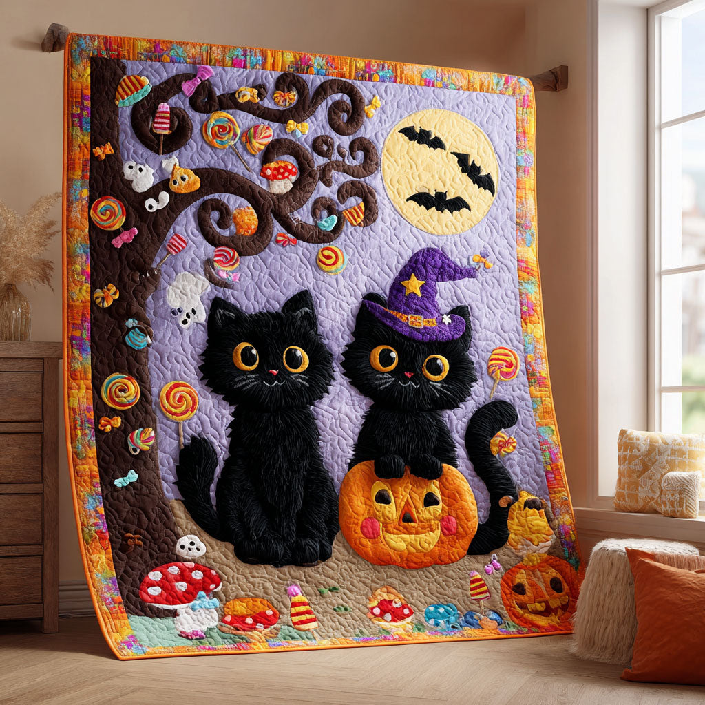 Pumpkin Cat Party CW0508038CL Quilt