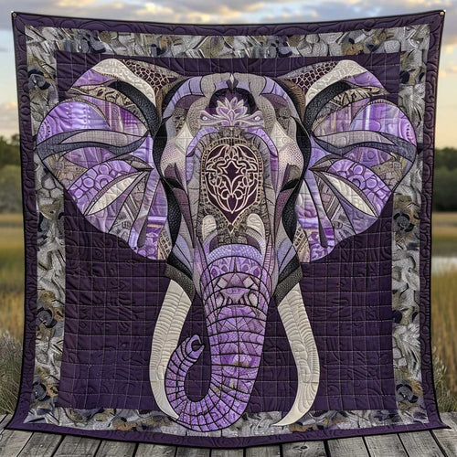 Purple And Gray Elephant XR1008039CL Quilt