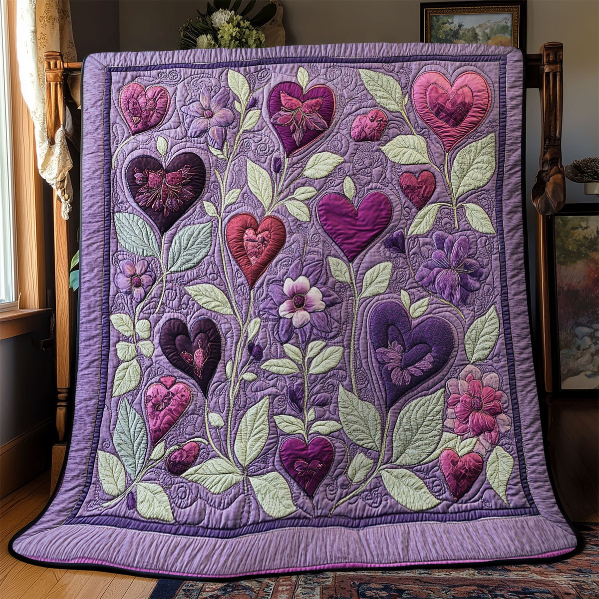 Purple Bloom of Love YR0902006CL Quilt