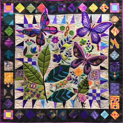 Purple Butterflies XR0107001CL Quilt