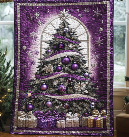 Purple Christmas Tree WU1612002CL Quilt