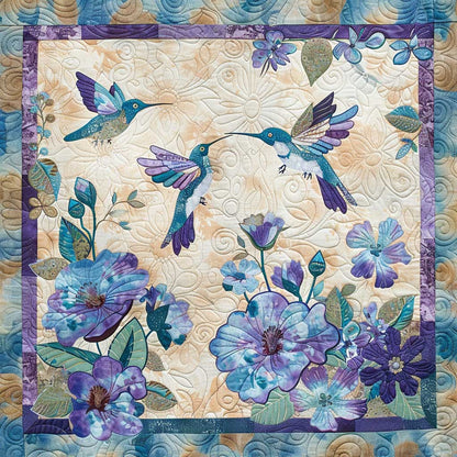 Purple Flowers And Hummingbirds XR0207025CL Quilt