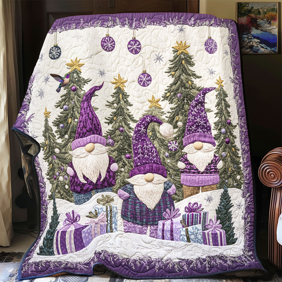 Purple Gnome WU1812047CL Quilt