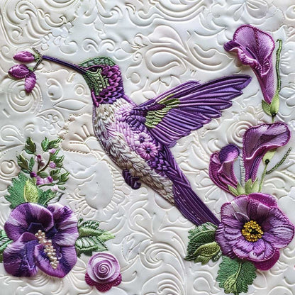 Purple Hummingbird WJ2607021CL Quilt