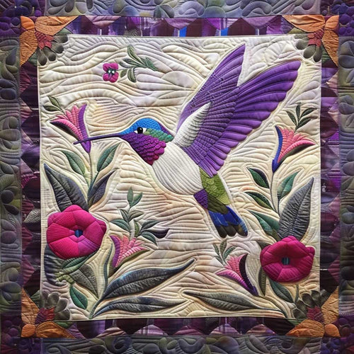 Purple Hummingbird WJ2607026CL Quilt