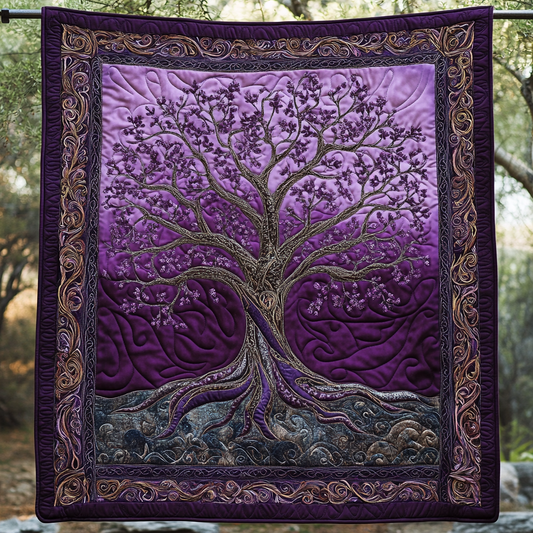 Purple Tree Of Life WU2612019CL Quilt
