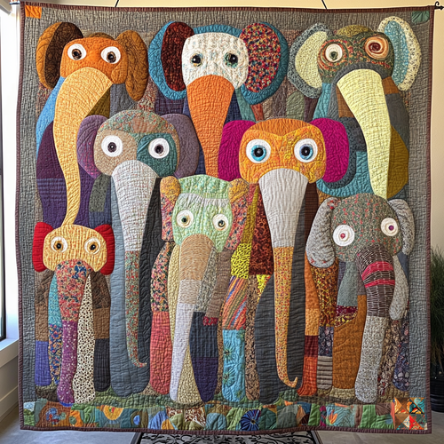 Quirky Elephant WU1212005CL Quilt