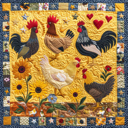 Radiant Chickens Garden XR2907021CL Quilt