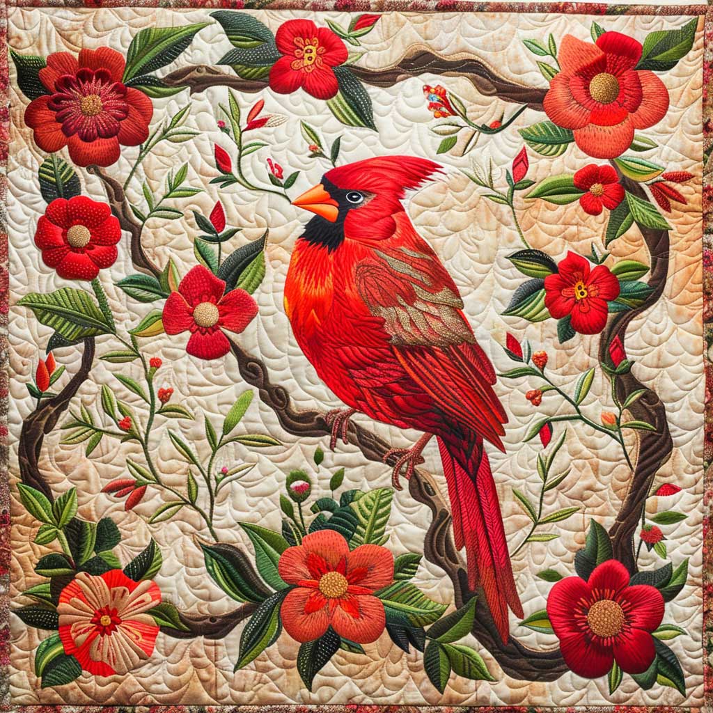 Red Cardinal WJ0108025CL Quilt