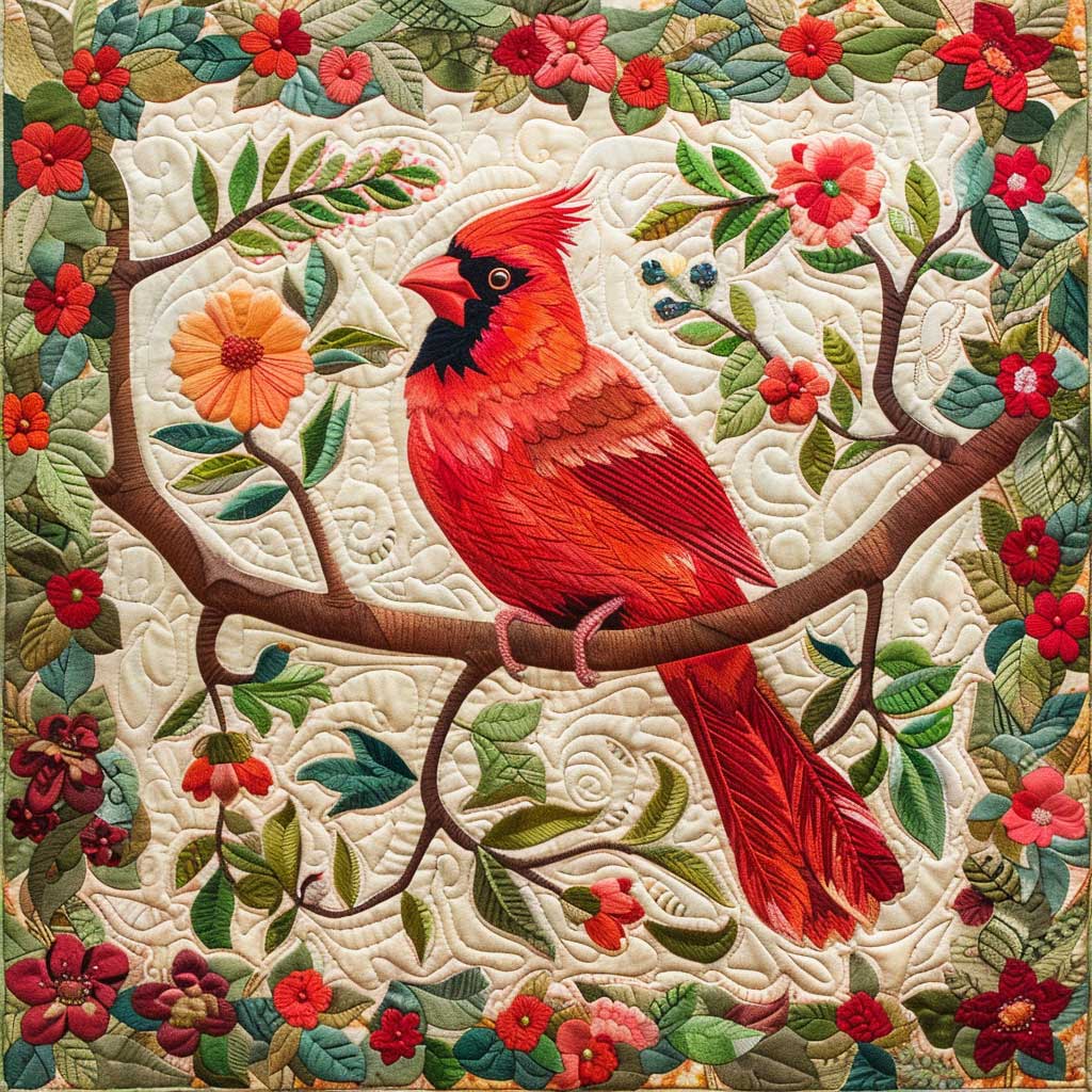 Red Cardinal WJ0108027CL Quilt