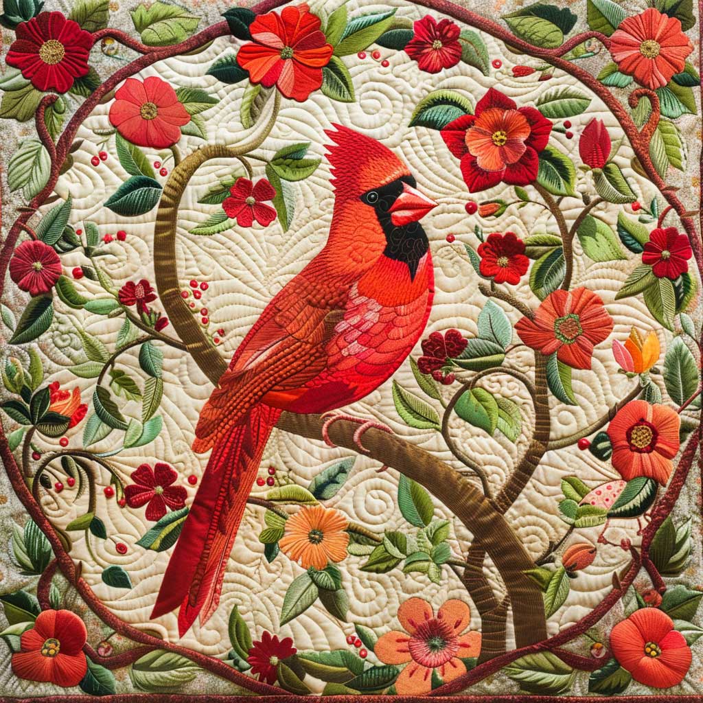 Red Cardinal WJ0208026CL Quilt