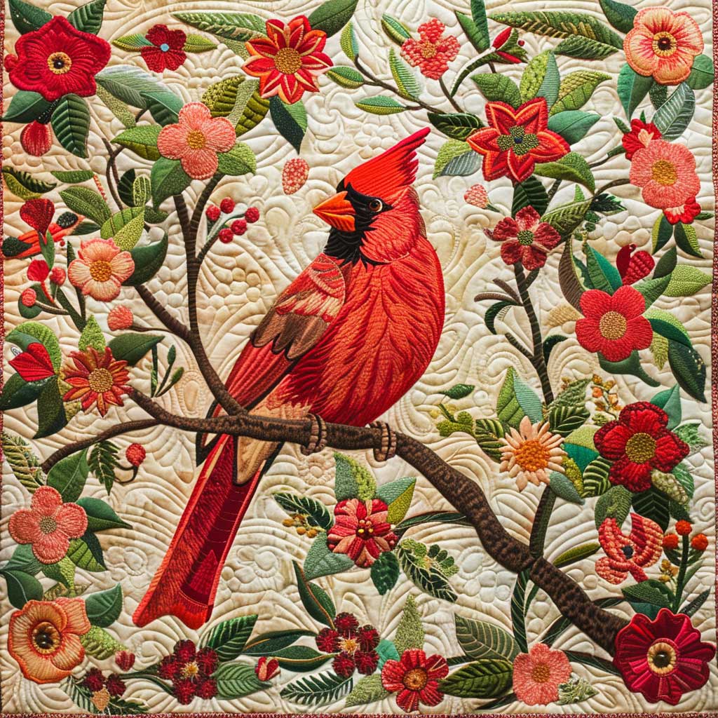 Red Cardinal WJ0208028CL Quilt