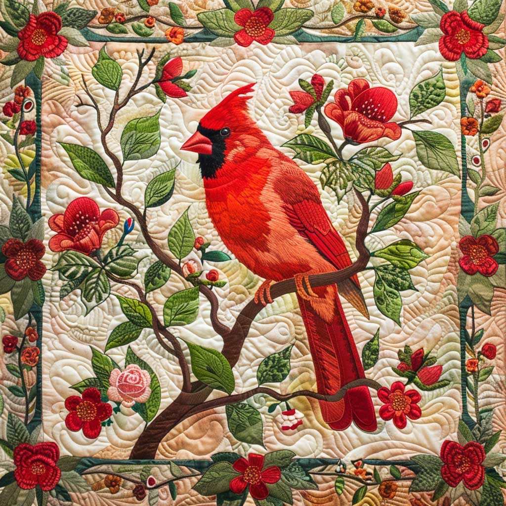 Red Cardinal WJ0208029CL Quilt