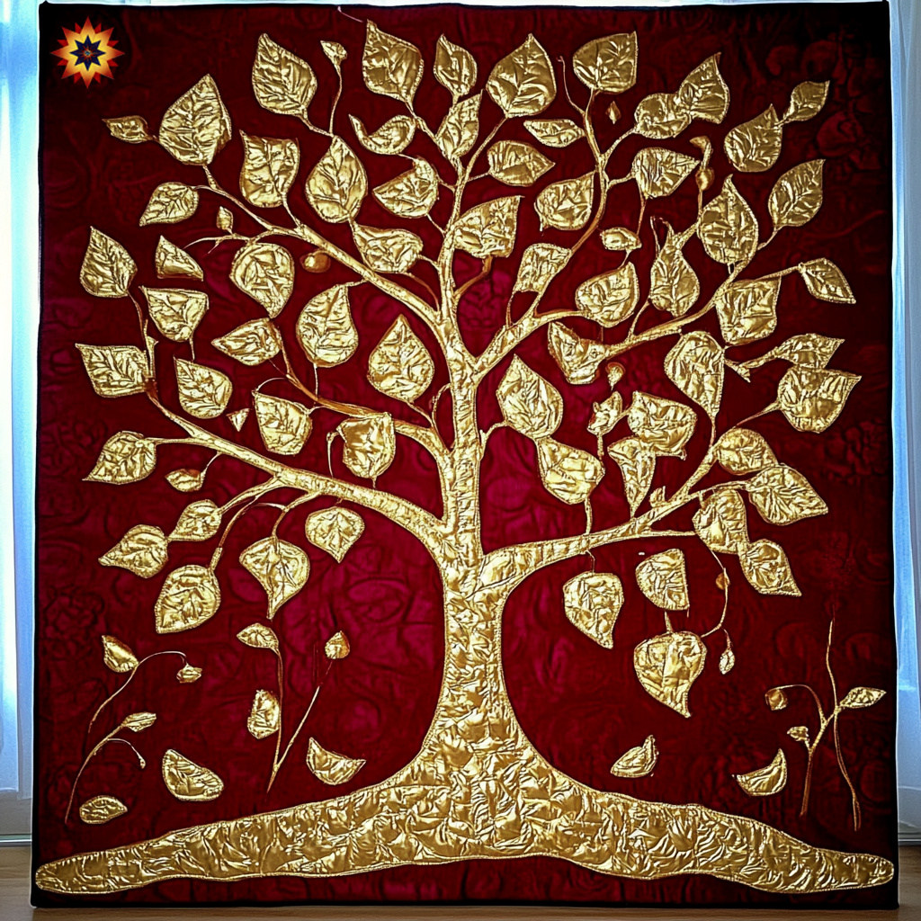 Red Sacred Tree WU1212001CL Quilt
