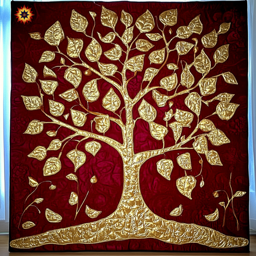 Red Sacred Tree WU1212001CL Quilt