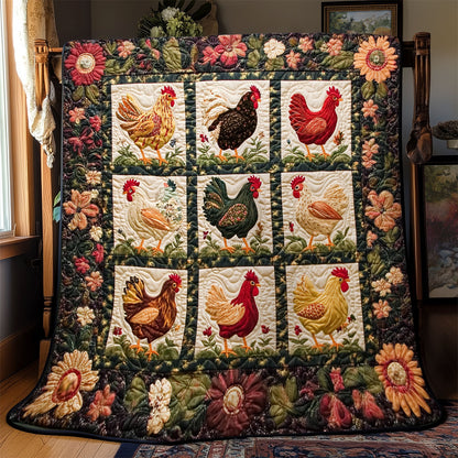 Rooster In Bloom YR0602011CL Quilt