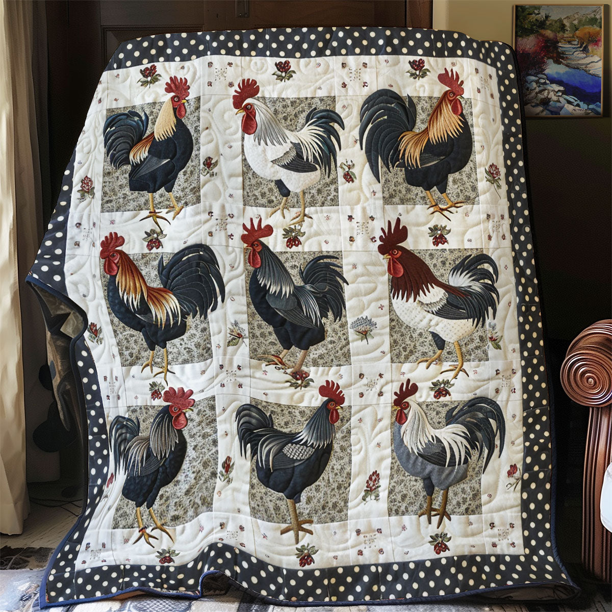 Rooster Whimsical YR1904006CL Quilt