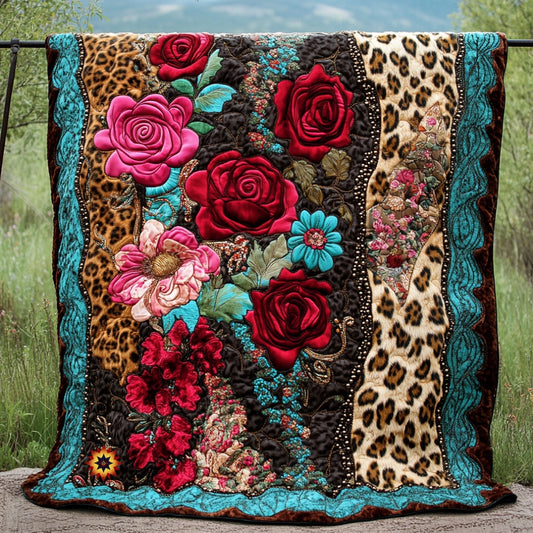 Roses And Cheetah WU1712011CL Quilt
