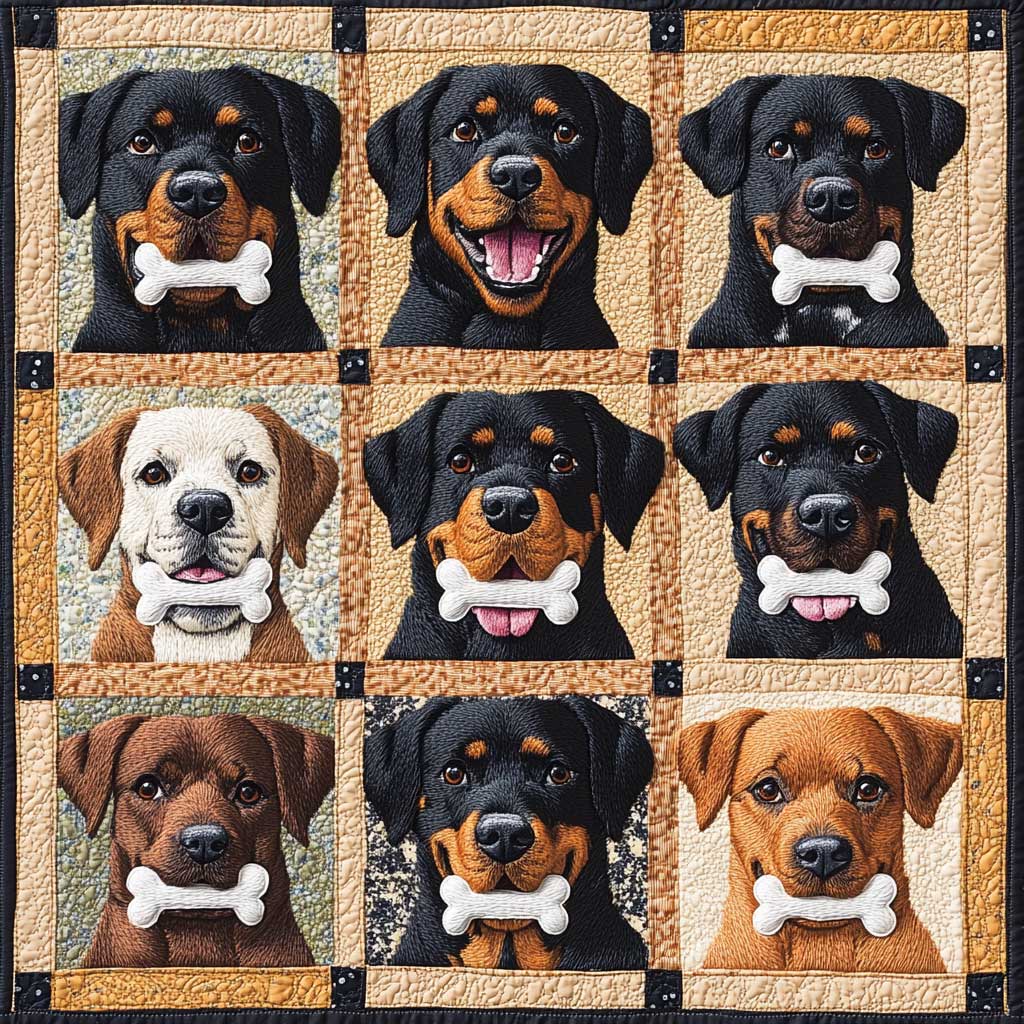 Rottweilers And Friends XR0608008CL Quilt