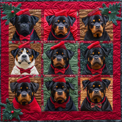 Rottweilers Love Christmas XR1508025CL Quilt