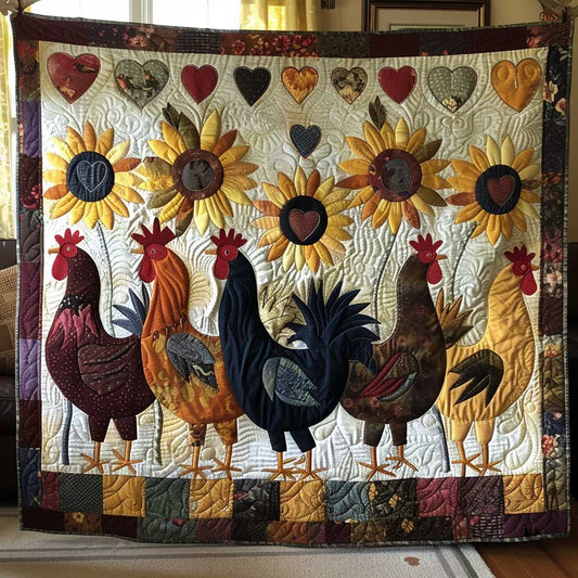 Rustic Roosters XR1508012CL Quilt