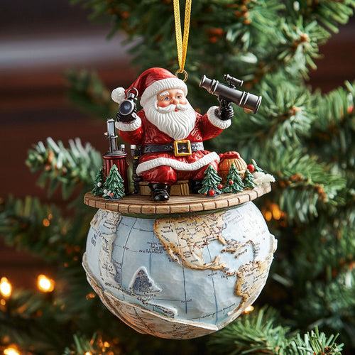 Santa On Earth WJ2411070CL Christmas Ornament