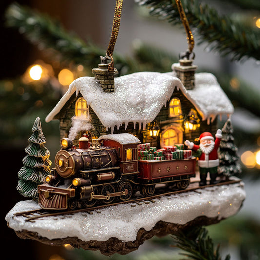 Santa's Train WJ2411085CL Christmas Ornament