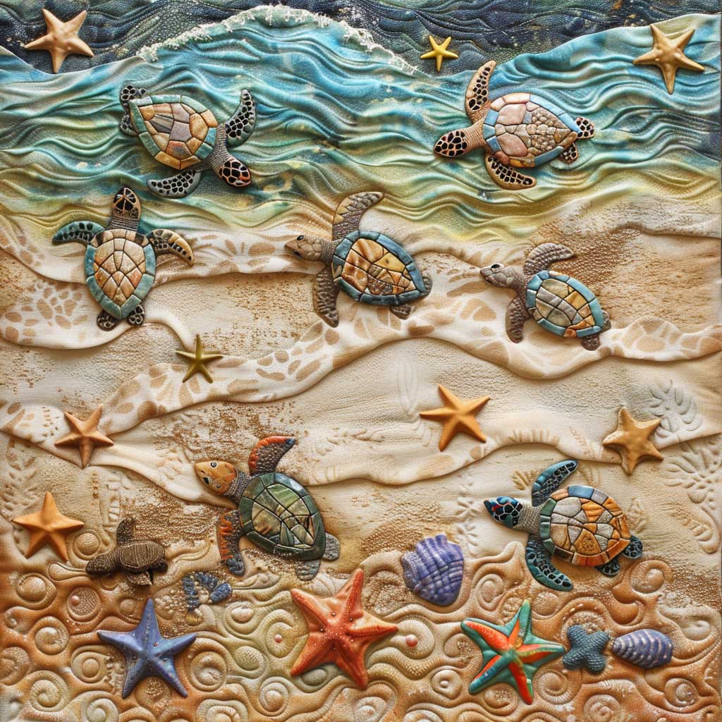 Sea Turtle And Starfish XR1807004CL Quilt