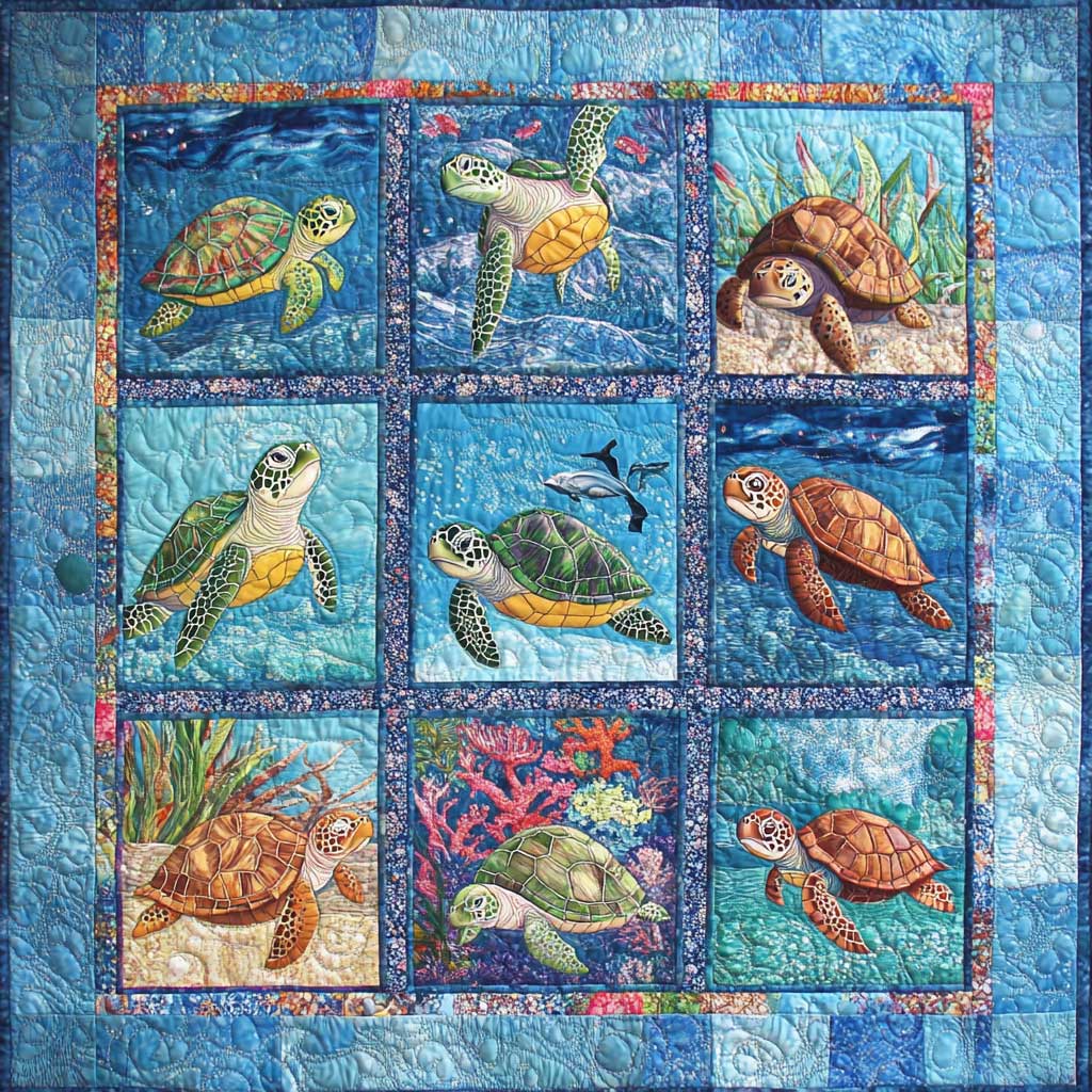 Sea Turtle Loves Sea XR0508039CL Quilt