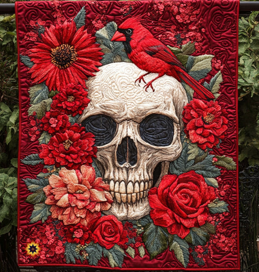 Skull And Cardinal WU1712017CL Quilt