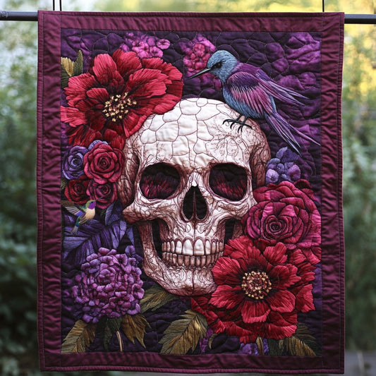 Skull And Hummingbird WU1712014CL Quilt