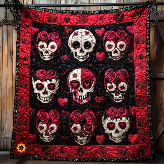 Skull Be My Valentine WU1112003CL Quilt