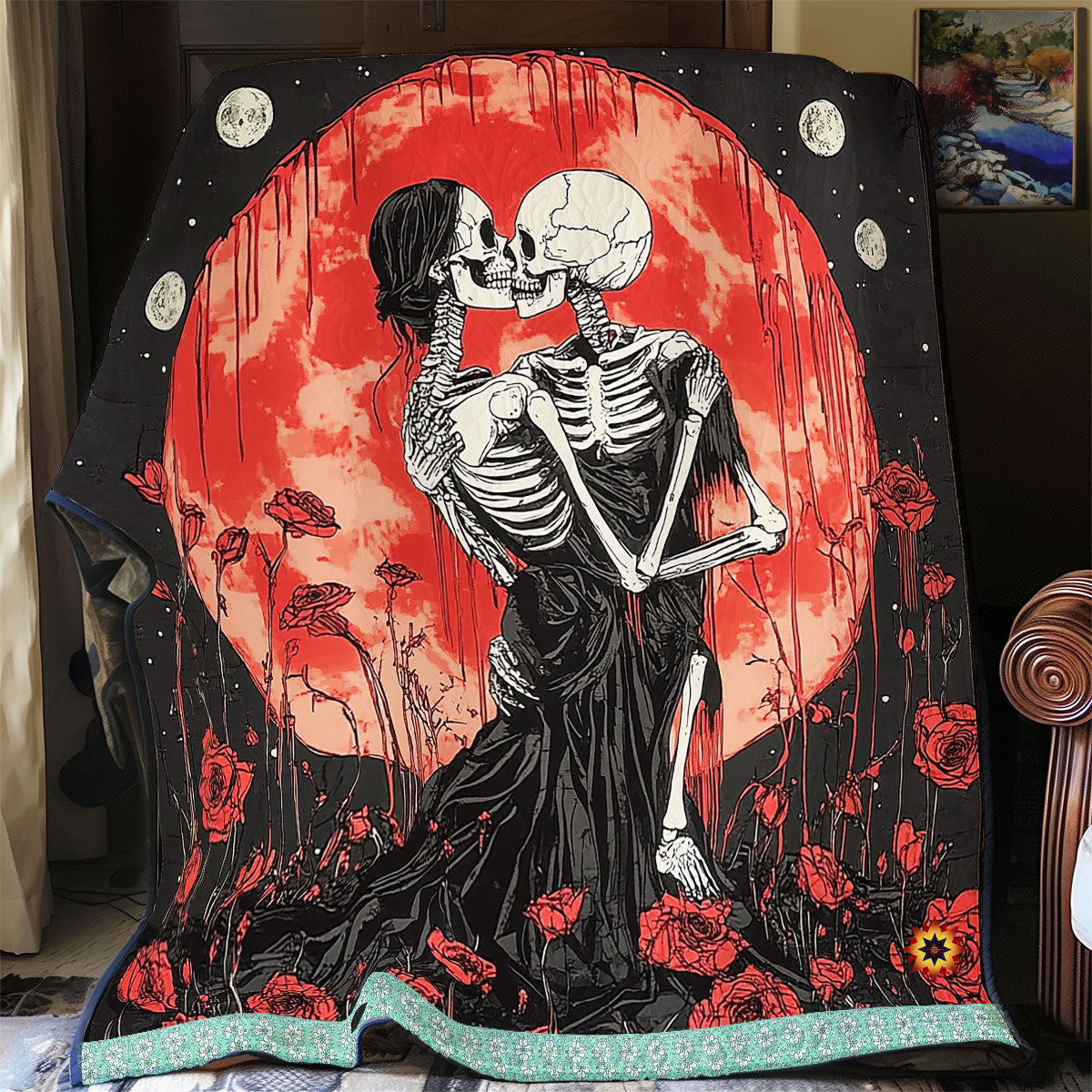 Skull Together Forever WU1612023CL Quilt