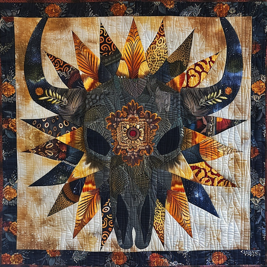 Skull Tribal Bull Native XR1805001CL Quilt