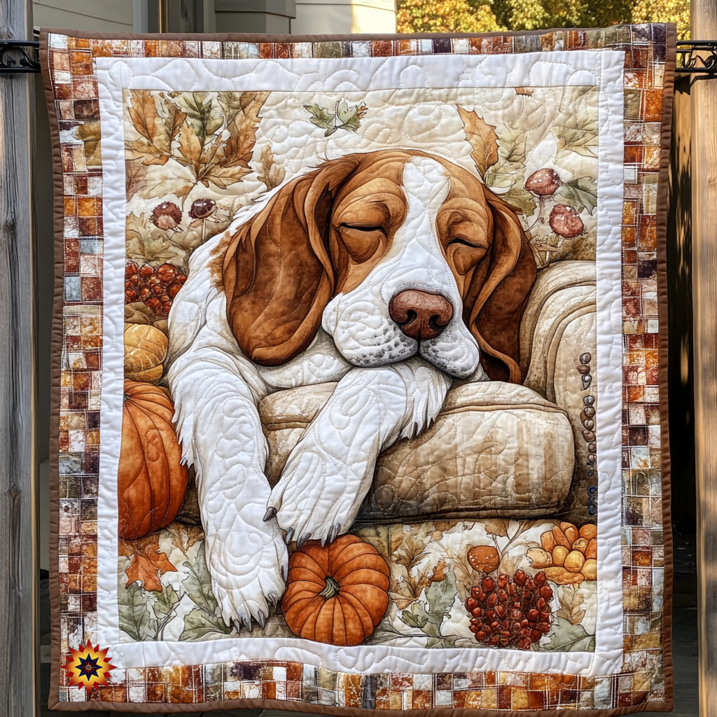 Sleeping Basset Hound WU1312020CL Quilt
