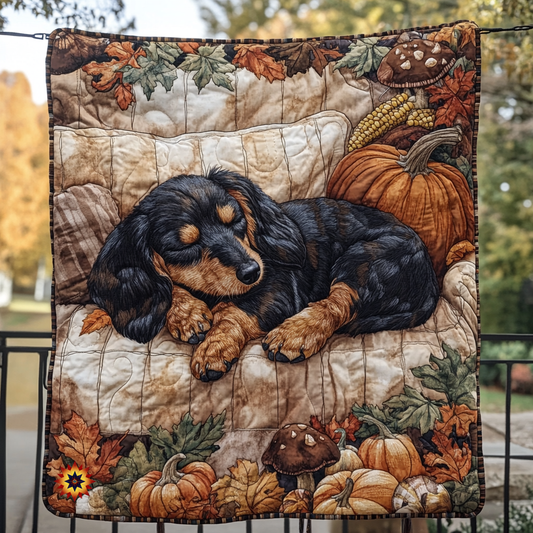 Sleeping Dachshund WU1312010CL Quilt
