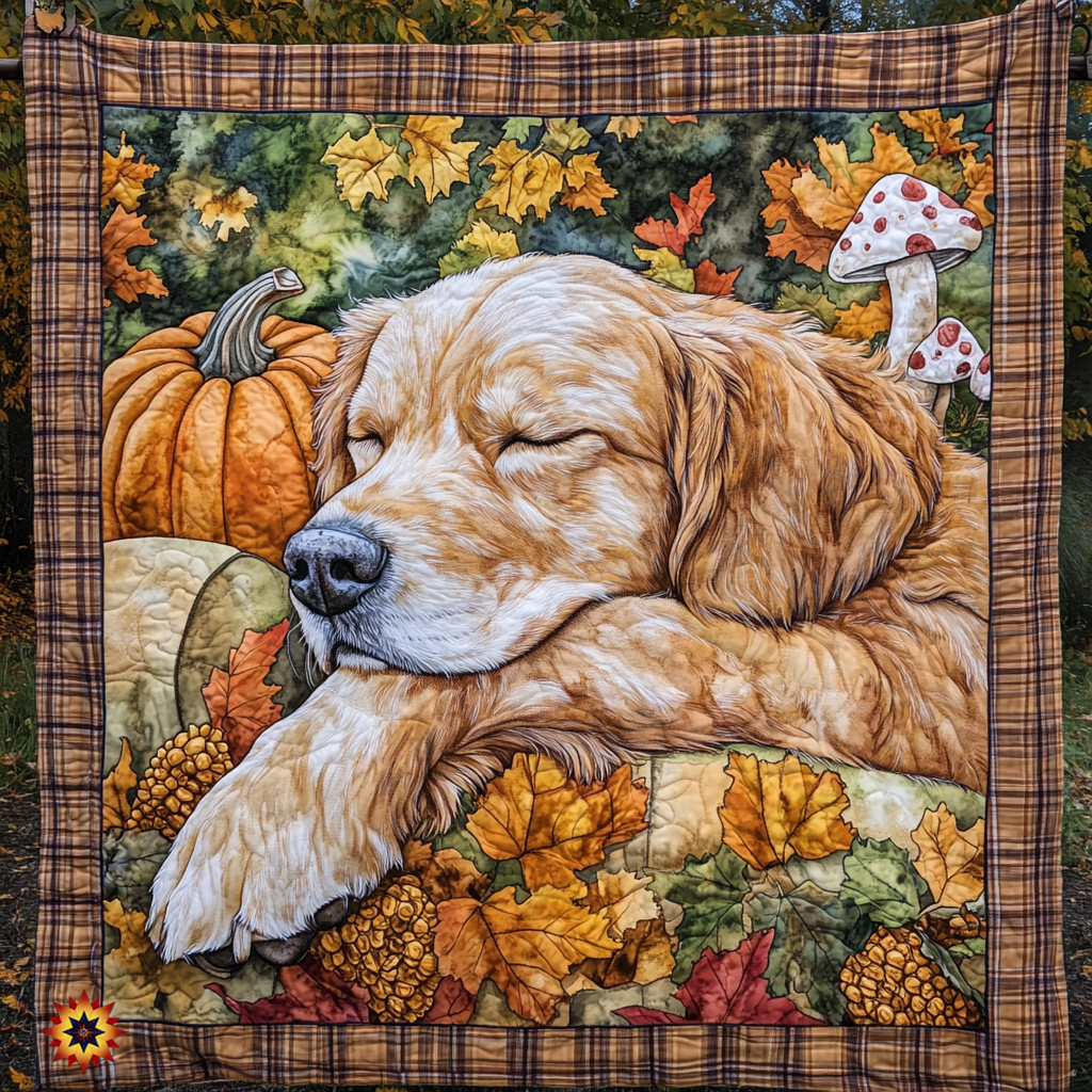 Sleeping Golden Retriever  WU1312012CL Quilt