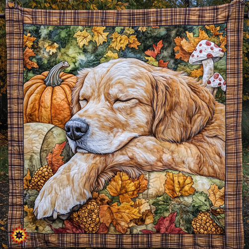 Sleeping Golden Retriever  WU1312012CL Quilt