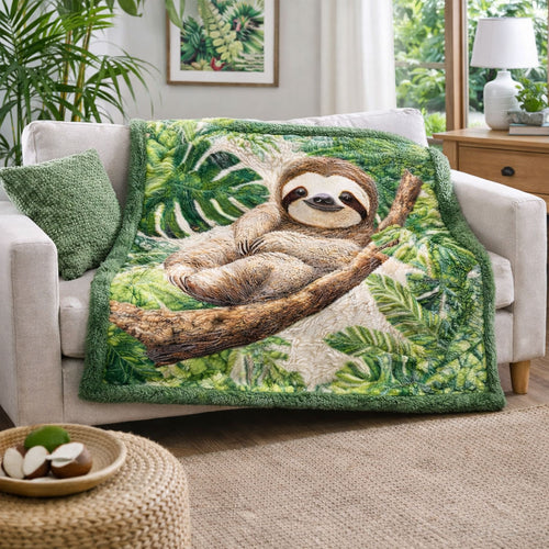 Jungle Sloth CW2601005CL Faux Fur Throw Blanket