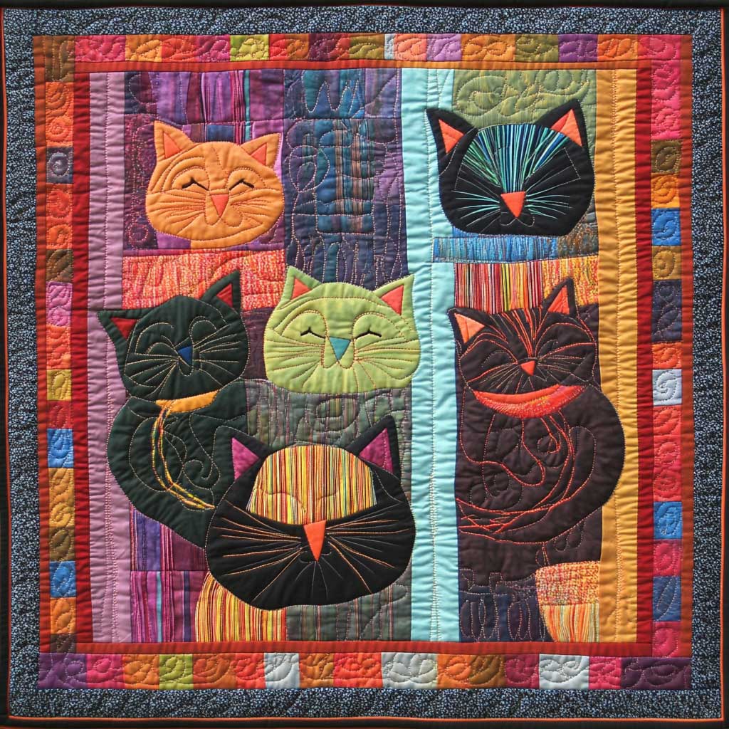 Smiling Kitty Cat XR0508015CL Quilt