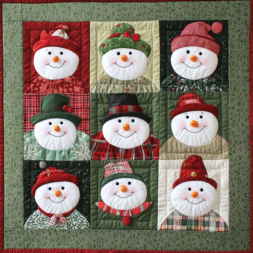 Smiling Snowman Christmas Xr0508041CL Quilt