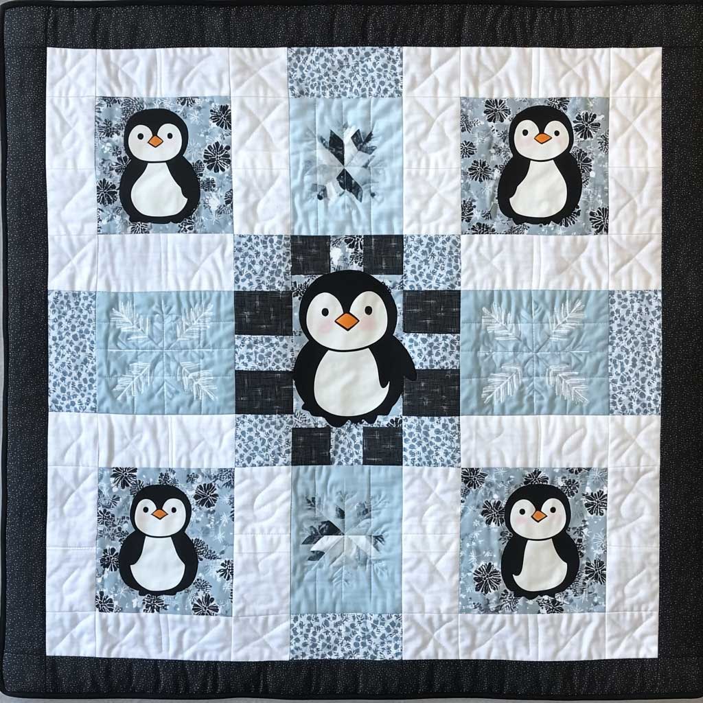 Snowflake Penguins XR0508031CL Quilt