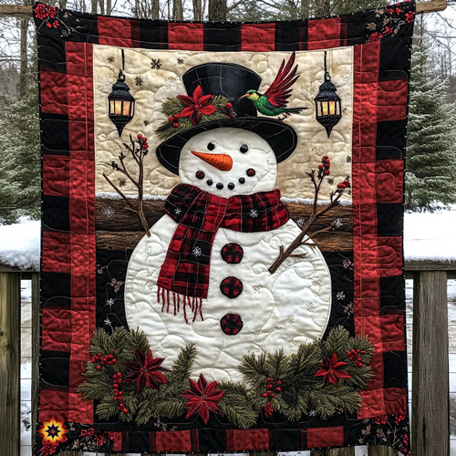 Snowman And Hummingbird WU1612001CL Quilt